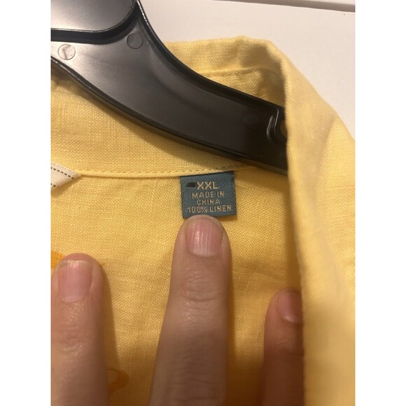 Tommy Bahama Shirt Men’s Size 2X Yellow Cruise Vacation Linen Lightweight Casual - Picture 3 of 5